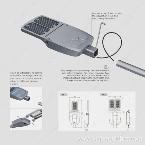 Outdoor Waterproof Solar Street Light with Integrated Solar Panel